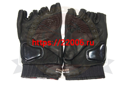 Перчатки PRO-BIKER MCS-04Н (без пальцев, защита) кожа (черные) фото 2