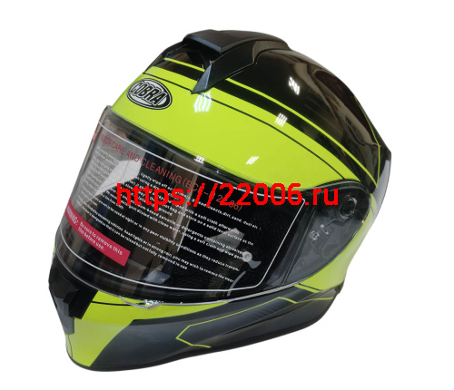 Шлем детский интеграл COBRA EC H151, черный и лайм, размер 4XS