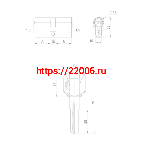 Цилиндровый Punto (Пунто) механизм (Z400/70) Z4000Key70(25+10+35) CP хром фото 4 Цилиндровый Punto (Пунто) механизм (Z400/70) Z4000Key70(25+10+35) CP хром фото 4