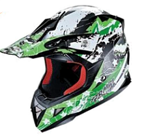Мотошлем YM-211 KIDS cross черно-бело-зеленый (M)