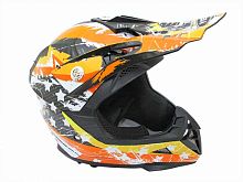 Мотошлем YM-211 KIDS черно-оранжевый (S)