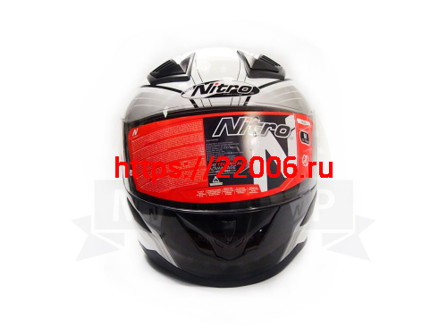 Шлем интеграл NITRO N2400 PIONEER (Black/Gun/White/Silver), размер L (6 шт в кор.) фото 2 Шлем интеграл NITRO N2400 PIONEER (Black/Gun/White/Silver), размер L (6 шт в кор.) фото 2