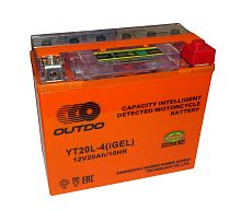 Аккумулятор 12В 20 А/ч  YT20L-4 iGEL, OUTDO  (177х88х154) обратная пол.