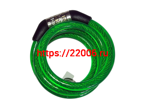 Замок для велосипеда кодовый тросовый 8х900мм, противоугонный