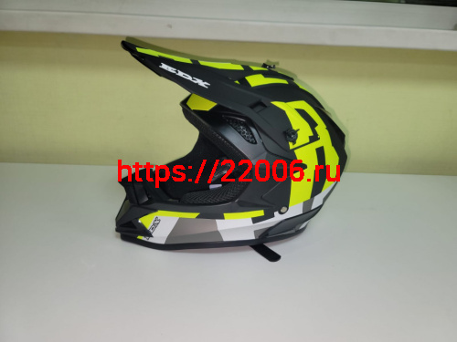 Мотошлем 166 Детский Кросс черно-зелено-белый матовый (XL) Мотошлем 166 Детский Кросс черно-зелено-белый матовый (XL)