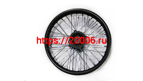 Обод 14" задний спицы 1,85-14  (ПИТ-БАЙК) Fighter125, BSE PH10-125 , в сборе, ось D15 мм фото 2