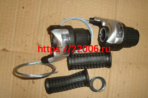 Шифтер трещетка 7 ск., лев.+ прав., серебристый, с грипсами (ESS-07) KDSG 03A3I Шифтер трещетка 7 ск., лев.+ прав., серебристый, с грипсами (ESS-07) KDSG 03A3I