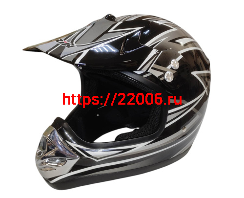 Шлем кроссовый KIRIN QL-112D, черный, синий, красный, размер S Шлем кроссовый KIRIN QL-112D, черный, синий, красный, размер S