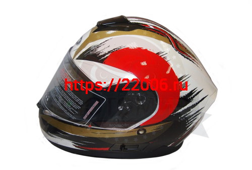 Шлем интеграл YM-831 "YAMAPA" CAT WHITE, BLUE YELLOW, размер  M (прозрачный визор) NEW (6 шт. упак) фото 4