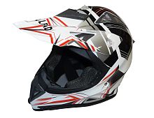 Шлем кроссовый "Safelead" HF-116 MATT BLACK белый Q158R размер L  NEW