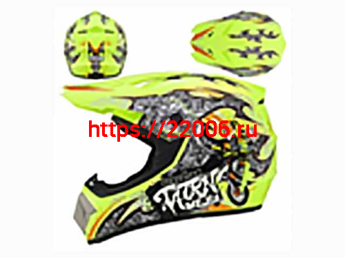 Мотошлем VIRTUE MD-905 Кросс черный с зеленым граффити (S)