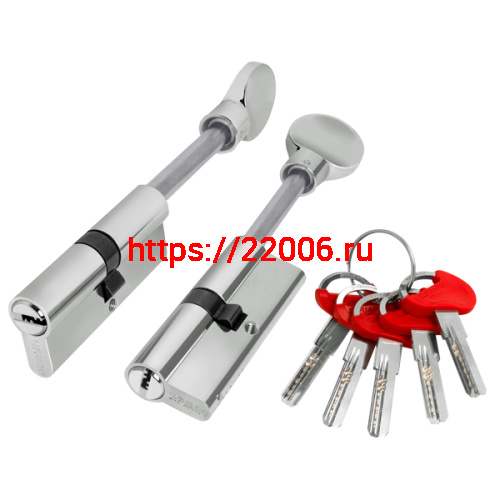 Цилиндровый Fuaro (Фуаро) механизм (D-PRO507/90) D-PRO5007Tang90(55+10+25) CP хром 5Key со штоком