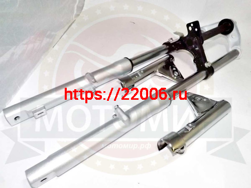 Вилка телескопическая передняя  Альфа в сборе (перо 27 мм) ось 10мм (барабанный тормоз) стд фото 2