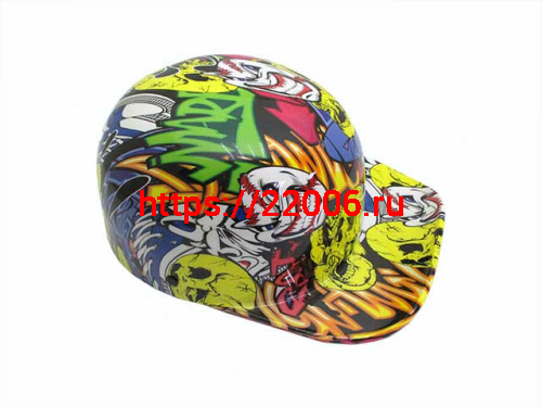 Мотошлем кепка цветной (с рисунком) (M)