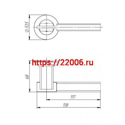 Ручка Punto (Пунто) раздельная R.TL54.CITY (CITY TL) SN/CP-3 матовый никель/хром фото 2 Ручка Punto (Пунто) раздельная R.TL54.CITY (CITY TL) SN/CP-3 матовый никель/хром фото 2