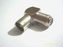 ТВ(PAL) штекер - F гнездо,угловой (медь-никель)