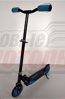 Самокат KMS SK-047 (от 9ти лет,колеса 145мм, руль с регул., без амортизаторов, с подножкой)Чёрно-Зеленый