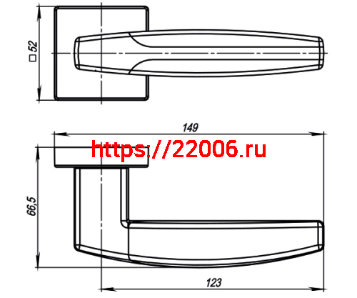 Ручка Armadillo (Армадилло) раздельная K.USQ52.ARC (ARC USQ2) SN/CP-3 матовый никель/хром фото 3