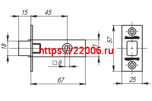 Задвижка Armadillo (Армадилло) врезная METDB920-45-25 (DB 920-45-25) GP Золото SKIN фото 2