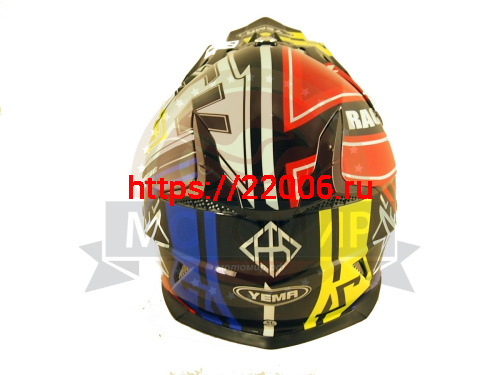 Шлем кроссовый YM-915 "YAMAPA", бело-синий, бело-красный, черно-желтый, размер S фото 3 Шлем кроссовый YM-915 "YAMAPA", бело-синий, бело-красный, черно-желтый, размер S фото 3