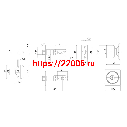 Ручка Punto (Пунто) защелка DK772/BL BL-ET (кл./фик.) черный фото 3
