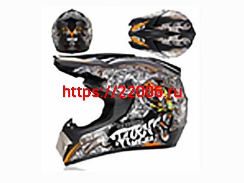 Мотошлем VIRTUE MD-905 Кросс черный с оранжевым граффити (S) Мотошлем VIRTUE MD-905 Кросс черный с оранжевым граффити (S)