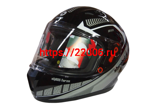 Шлем интеграл SHIRO SH-805 FORZA, цвет BLACK/GREY, размер XL