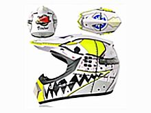 Мотошлем VIRTUE MD-905 Кросс белый с черно-салатовым рисунком (XL)