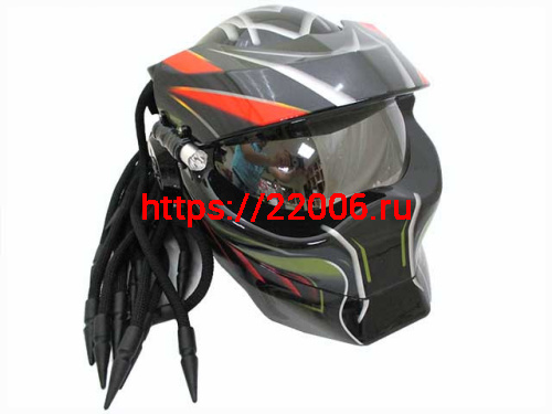 Мотошлем хищник красный (L) Мотошлем хищник красный (L)