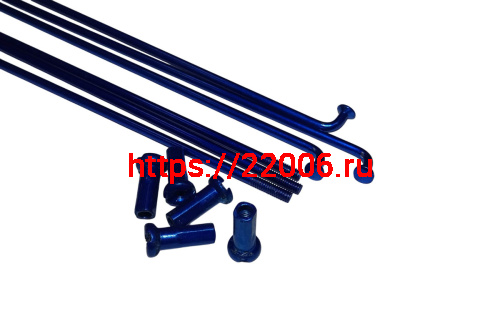 Спицы велосипедные с ниппелем 238мм, 24" СИНИЕ (компл. 144 шт.) фото 2