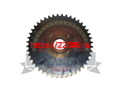 Звезда 44 зуб. (415) цепи, задняя  "Газуля" с муфтой Ф66 (d34, 4 отверстия)