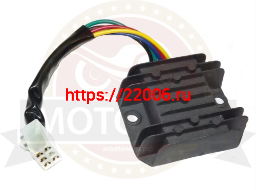 Реле регулятор с проводом 5 конт. мал. колодка (гнездо) GY6-50 SLASH (150000905) (НАБОР) Реле регулятор с проводом 5 конт. мал. колодка (гнездо) GY6-50 SLASH (150000905) (НАБОР)