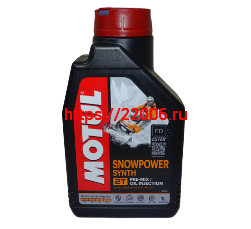 Масло MOTUL Snowpower SYNTH 2Т,  API TC, JASO FD синтетика для снегоходов  (1литр) 108209