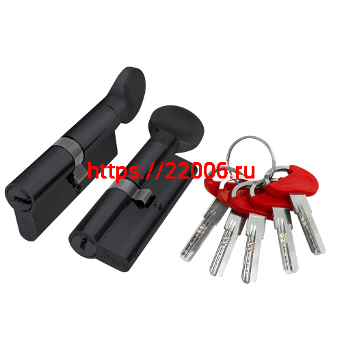 Цилиндровый Fuaro (Фуаро) механизм (D-PRO502/70) D-PRO5002Knob70(30+10+30) BL черный 5Key