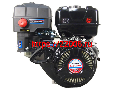 Двигатель LIFAN 13 л.с. 188FD (390) (вал d25 мм) ЭЛ. СТАРТЕР, с катушкой освещения 12В 3А 36Вт)