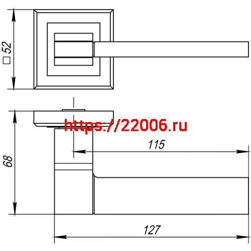 Ручка Punto (Пунто) раздельная K.QL52.TECH (TECH QL) GR/CP-23 графит/хром фото 2 Ручка Punto (Пунто) раздельная K.QL52.TECH (TECH QL) GR/CP-23 графит/хром фото 2