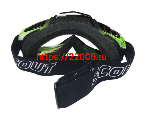 Очки мотокросс/спорт SCOUT (NK-1016) черн/зелен, резинка с силиконом, цветн упаковка фото 2